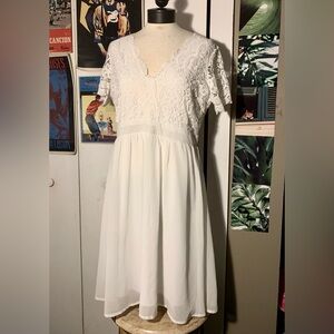 Flowy White Lace Dress